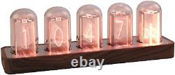 Nixie Tube Clock Wooden Digital Clock for Bedroom, Support Wi-Fi Time Calibratio