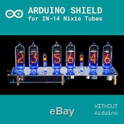 Nixie Tubes Clock Arduino Shield NCS314 IN-14 WITH TUBES Opt Remote GPS