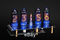Nixie Tubes Clock IN-14 with Column and Sockets 12/24H 4 Tubes GOLD\BLACK BOARDS