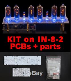 Nixie Tubes Clock N-8-2 DIY KIT PCBs+ALL Parts, Divergence Meter Mini WITH TUBES