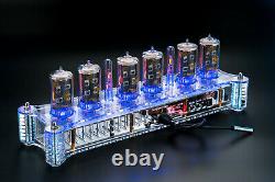 Nixie Tubes Clock on Z5660M in Big Acrylic Case with Columns Slot Machine 12/24H