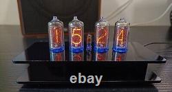 Nixie Tubes Clock with 4 pieces IN-8 -2 tubes with RGB backlight Alarm H-Beep