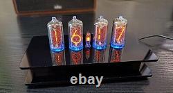 Nixie Tubes Clock with 4 pieces IN-8 -2 tubes with RGB backlight Alarm H-Beep