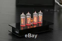 Nixie Tubes Clock with 4 pieces Ultra Rare Thin Grid IN-14 Tubes RGB backlight