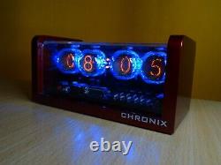 Nixie Unique Alarm Clock 4xZ560M & golden red aluminum case & remote & blue LED