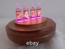 Nixie clock IN14 tubes Glass Dome wooden case Monjibox Series
