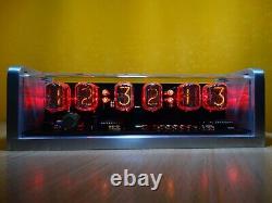 Nixie clock with 6x IN-12 tubes & CNC machined aluminum case & red LED & alarm