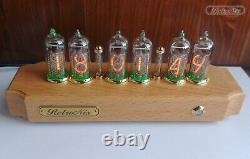 Nixie tube Clock with IN-14 in beech-tree case from RetroNix