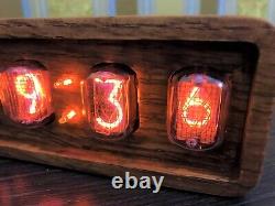 Nixie tube IN-12 clock assembled, brown color