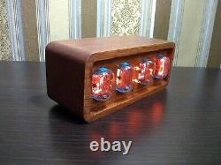 Nixie tube IN-12 clock assembled, brown color
