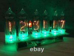 Nixie tube clock IN-14 (6 tube) Green US power adapter included with calendar