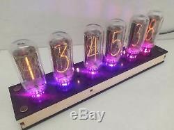 Nixie tube clock IN-18 WITH TUBES and CASE REMOTE TEMPERATURE MEMORY