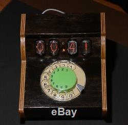 Nixie tube clock Visual Timer, Time management Rotary dial phone clock countdown