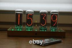 Nixie tube clock include 4x IN-18 tubes and wooden clear case new retro