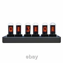 Nixie tube clock include IN-14 tube and plywood black case retro vintage FR