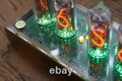 Nixie tube clock include IN-14 tubes and wooden oak case new retro vintage