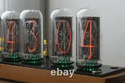 Nixie tube clock include IN-18 tubes and wooden oak case retro vintage