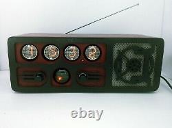 Nixie tube clock radio with dekatron, Bluetooth, AUX, FM
