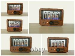 Nixie tube clock with 4 IN-14 tubes in wooden case