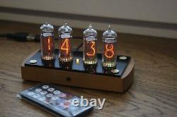 Nixie tube clock with 4x IN-14 tubes wooden case new Remote Temperature