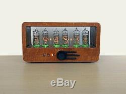 Nixie tube clock with 6 IN-14 tubes in wooden case