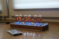 Desk Table Remote Auto Temperature Nixie tube clock with IN-8-2 tubes fine 5 