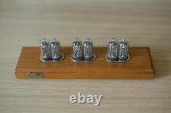 Nixie tube clock with IN-8-2 tubes 12/24H Wooden case Smooth Digit Transition