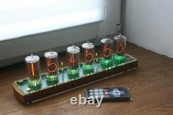 Nixie tube clock with big RFT Z566m tubes Cases Remote Auto Temperature