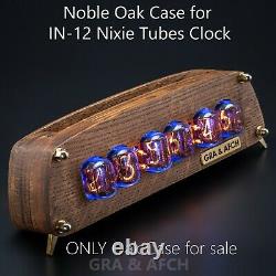 Noble Oak Case for IN-12 Nixie Tubes Clock Temp. F/C 12/24H Slot Machine