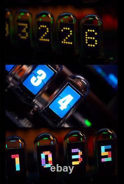 RGB Pseudo Glow Tube Clock 6 Bit LCD Time Creative Clock Retro Nixie Tube Clock