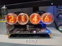Retro 4QS27 / QS30 Nixie Tube Clock RGB LED Display WIFI Desk Night Light Gift