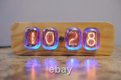 Retro Handmade IN-12 Nixie Tube Clock in Wooden Case