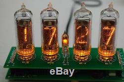 Retro Nixie Tube Clock-Thermometer IN-14 DIY KIT ALL PARTS PCB Yellow