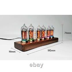 Soviet IN14 Glow Tube Clock Bluetooth Nixie Tube Alarm Clock with Solid Wood Base