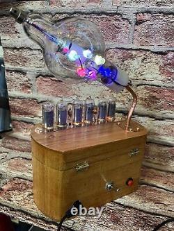 Steampunk IN-14 Tubes. Economic Nixie Clock With Vintage Tubes & Ammeter