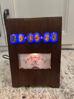 USA IN-17 Nixie tube clock and thermometer, WiFi time and settings, walnut