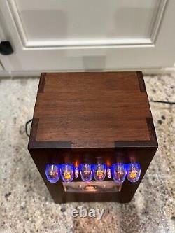 USA IN-17 Nixie tube clock and thermometer, WiFi time and settings, walnut