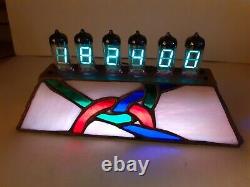 Unity Stained Glass Alarm Clock with WiFi NTP IV11 VFD tubes Monjibox Nixie