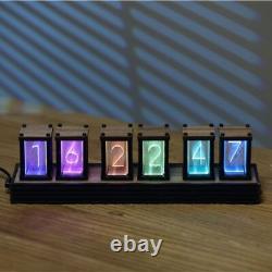 Vintage Digital Nixie Clock RGB LED Tube Style 6 Bits Time Photo Display Retro