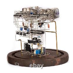Vintage IN-12 Nixie Tube Clock Kit with Tubes withRound Glass Case Home DIY Clock