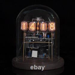 Vintage IN-12 Nixie Tube Clock Kit with Tubes withRound Glass Case Home DIY Clock