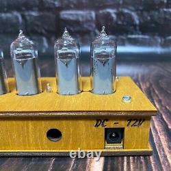 Vintage NIXIE TUBE CLOCK with IN-14 Wooden Case Unique Tube Visual Effect USSR