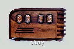 Vintage Nuvitron Nixie Tube Alarm Clock Handmade Cabinet