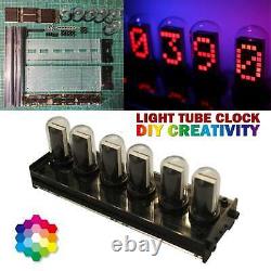 WIFI RGB LED Nixie Tube Glows Electronic Digital Desk Clock DIY Kit Creative