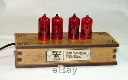 Wooden nixie clock Z570m tube, Red color backlight