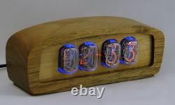 Wooden nixie clock in12 tube, blue backlight