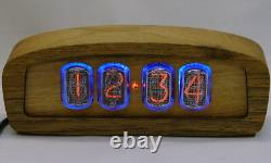 Wooden nixie clock in12 tube, blue backlight