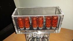 ZM1040 Nixie Tube Clock, with 6 tubes and lexan enclosure, assembled