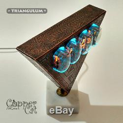 4x In-12 Tubes Nixie Steampunk Réveil Par Triangulum Copper Cat Art Group