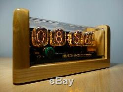 4xin-12 Tubes Nixie Horloge Cendres Cas Alarme Et Jaune Rétro-éclairage Rétro Steampunk Conduit